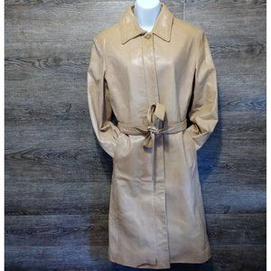 AMERICAN BASE NEW YORK  Vtg Women's Leather Belted Trench Coat/Gabardina de muje